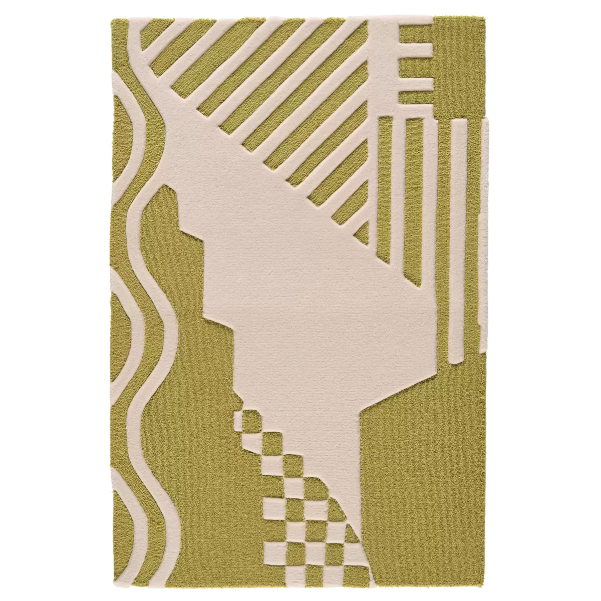 City's Silent Lines Rug_ CHARTREUSE