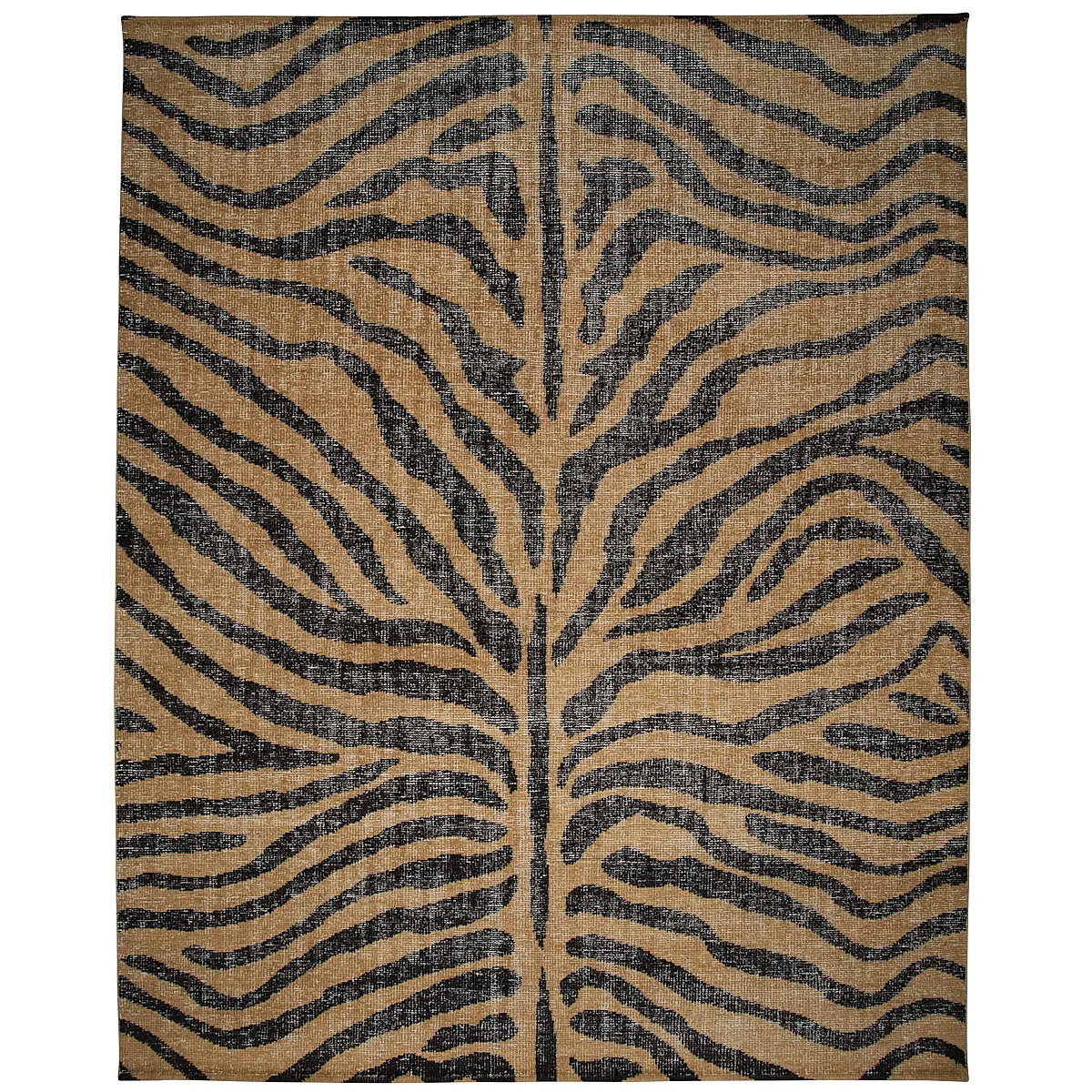 Zebre Hand-Knotted Rug_ BROWN & BLACK