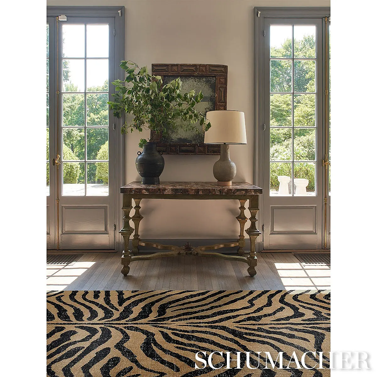 Zebre Hand-Knotted Rug_ BROWN & BLACK