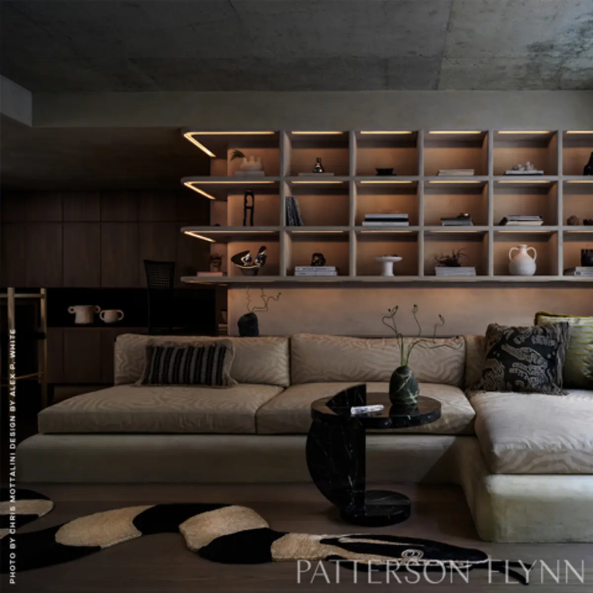 Serpiente Rug_ NATURAL/BLACK