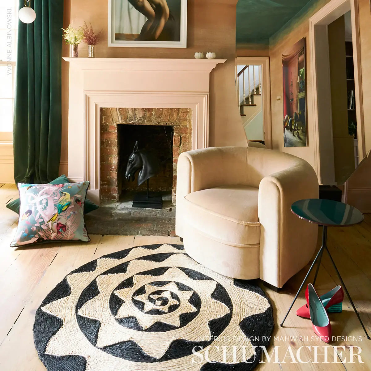 Espiral Rug_ NATURAL/BLACK