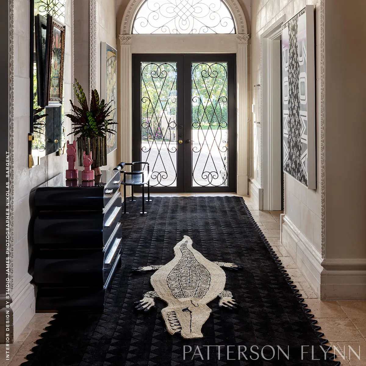 Caiman Rug_ NATURAL/BLACK