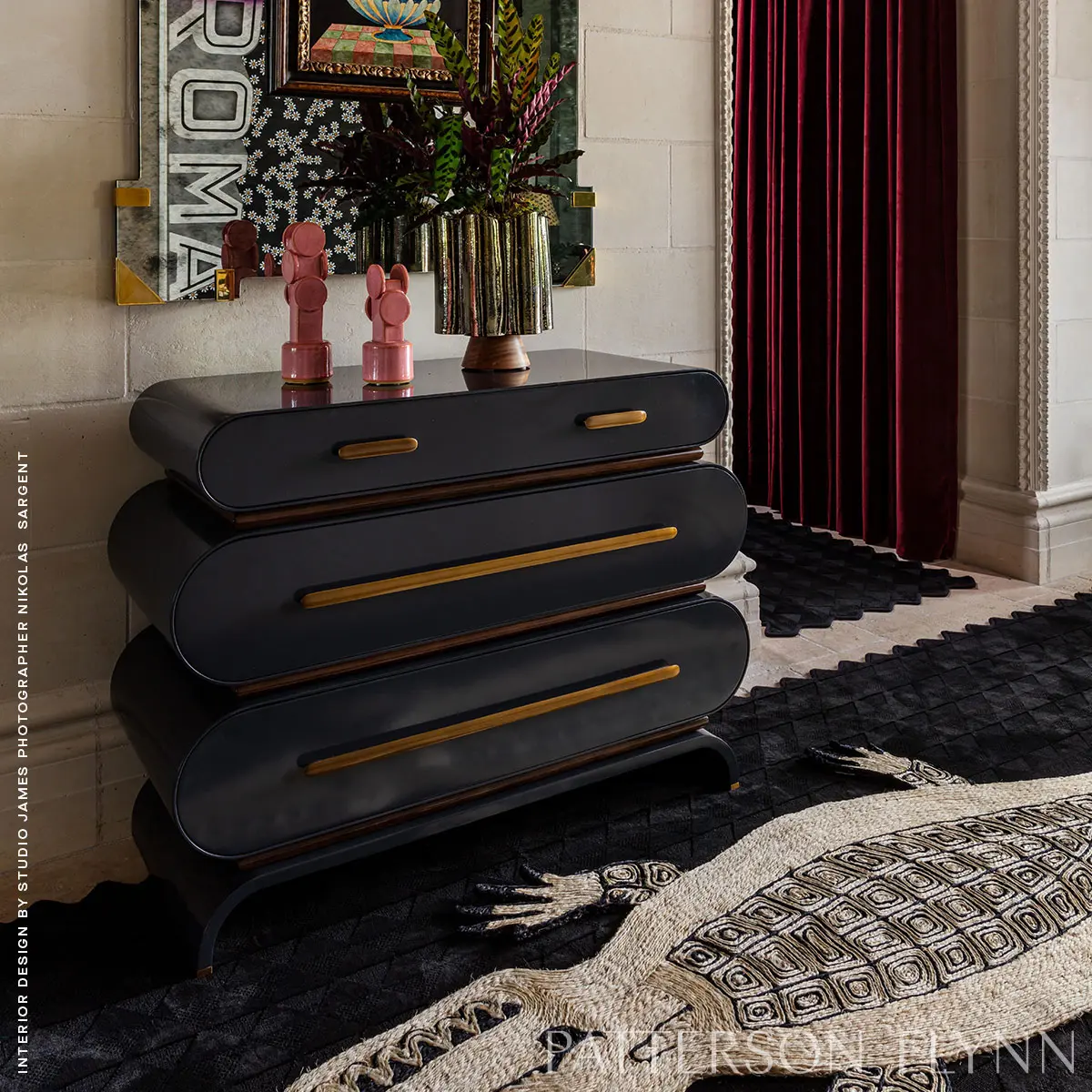 Caiman Rug_ NATURAL/BLACK