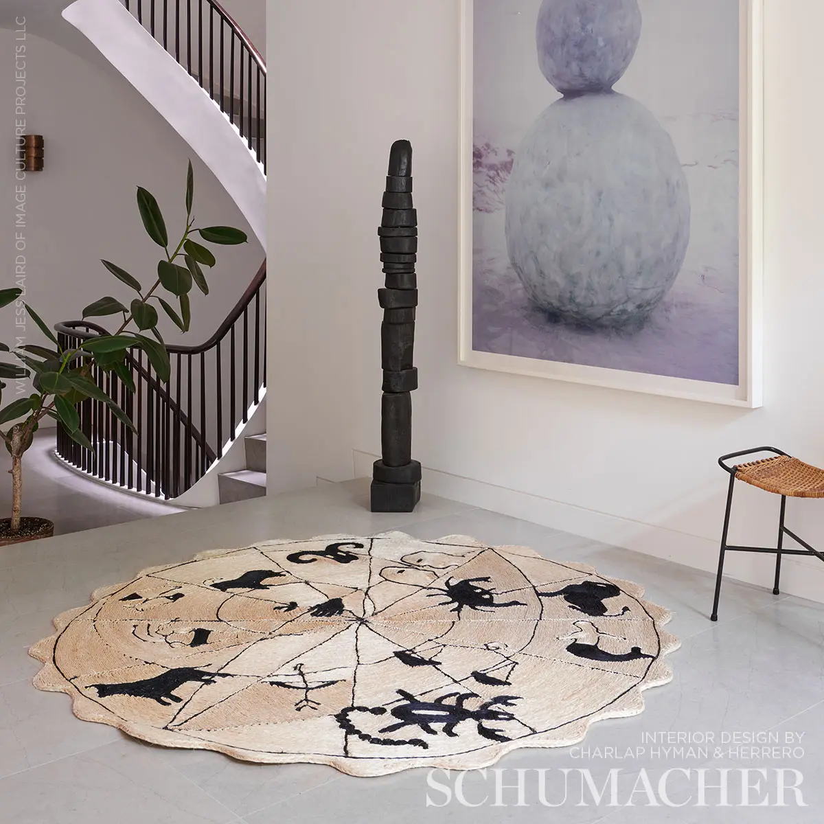 Astrologia Rug_ NATURAL/BLACK