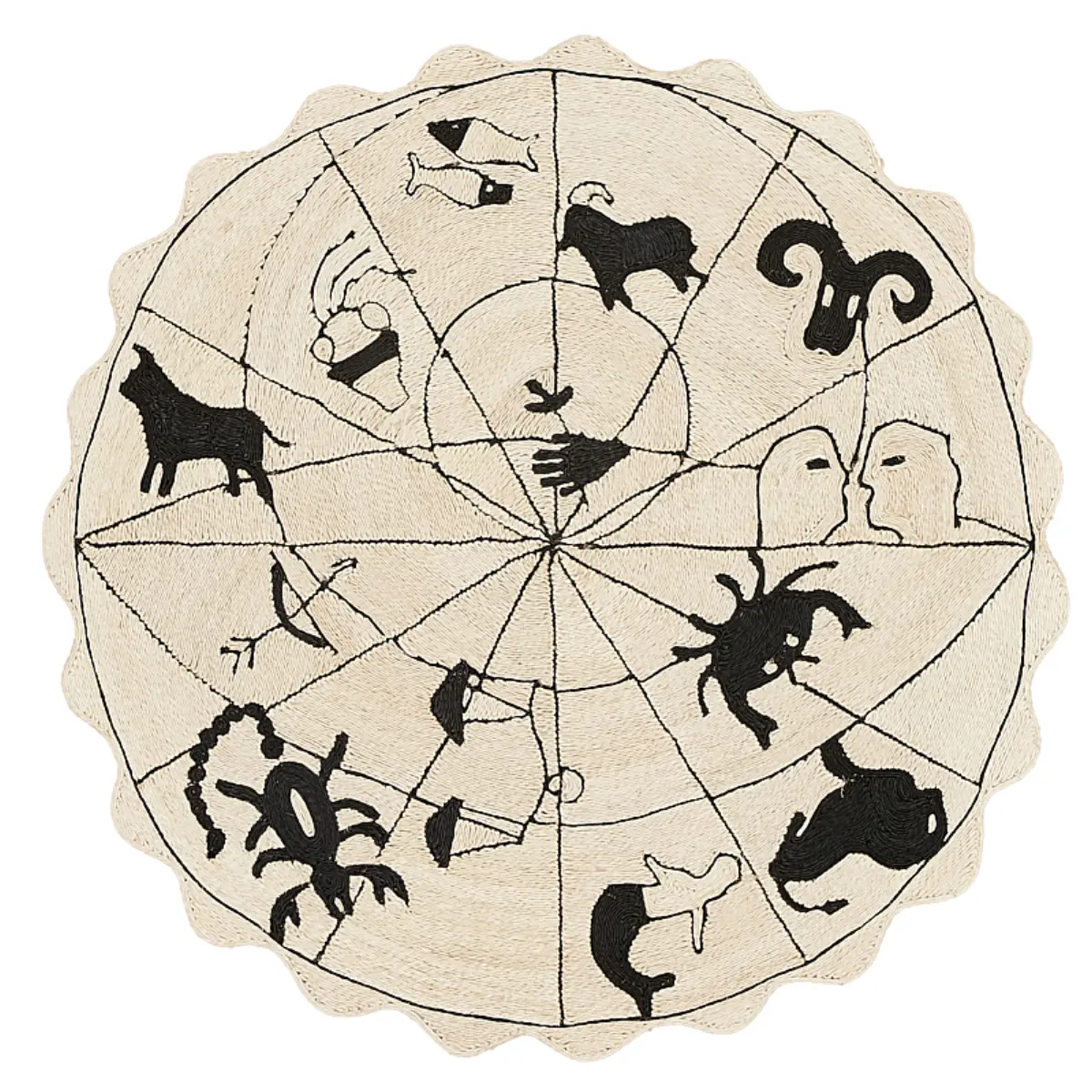 Astrologia Rug_ NATURAL/BLACK