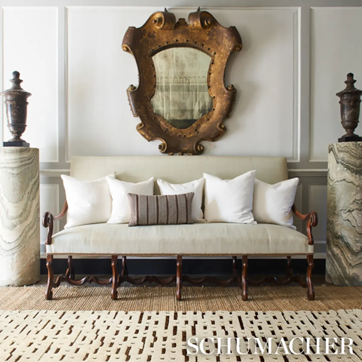 Abstract Ikat Rug_ IVORY & BROWN
