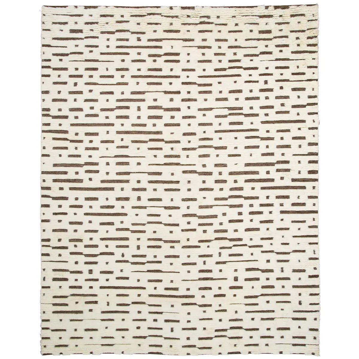 ABSTRACT IKAT RUG_ IVORY & BROWN