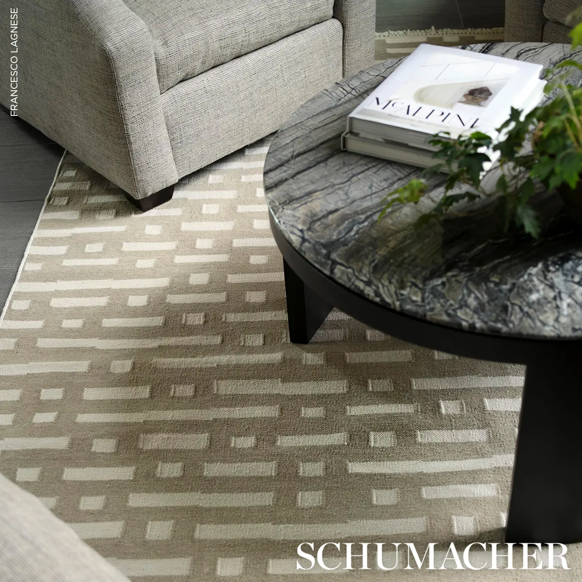 Abstract Ikat Indoor/Outdoor Rug_ STONE