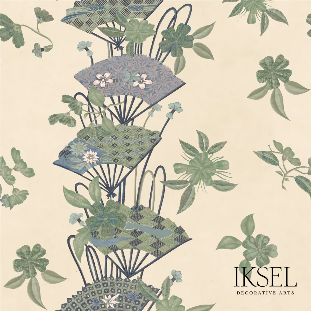 JAPANESE FANS_ RICE-GREEN