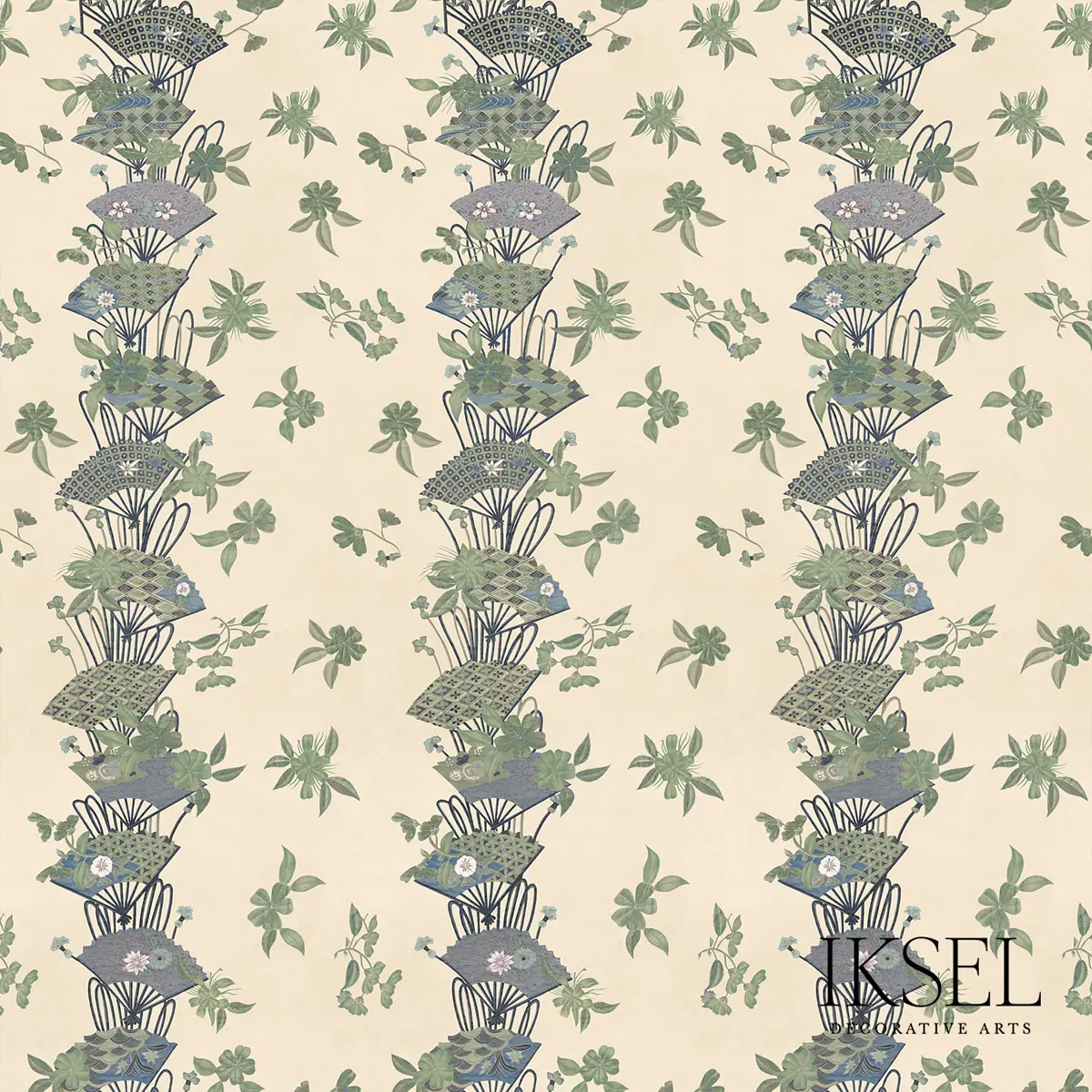 JAPANESE FANS_ RICE-GREEN