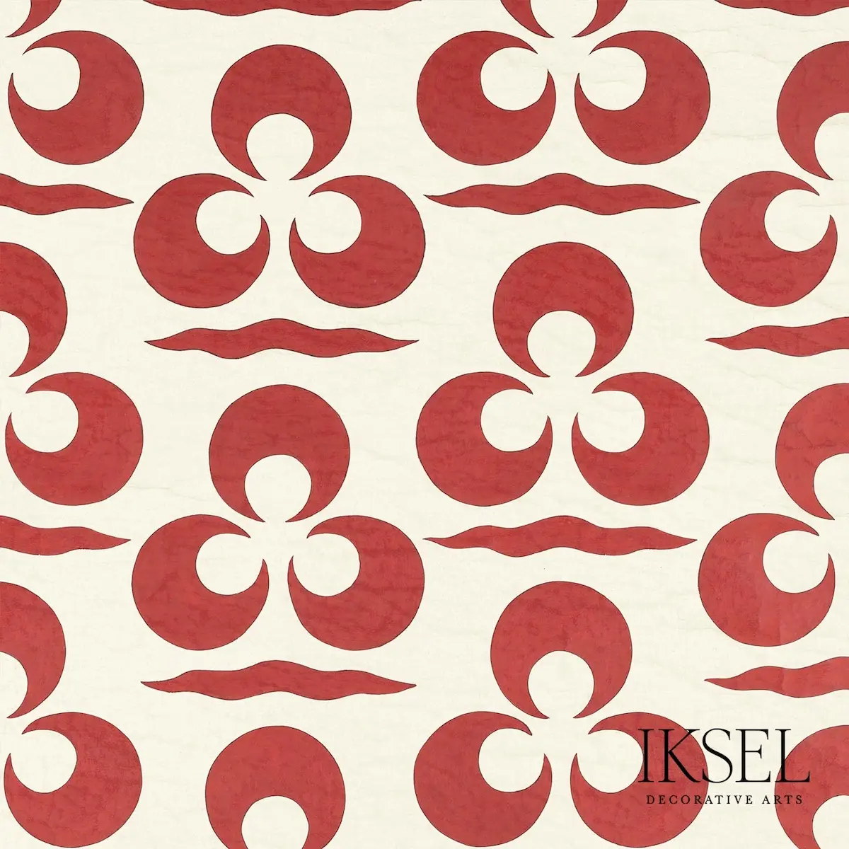 Iznik Chintamani & Crescent_ ALMOND-RED