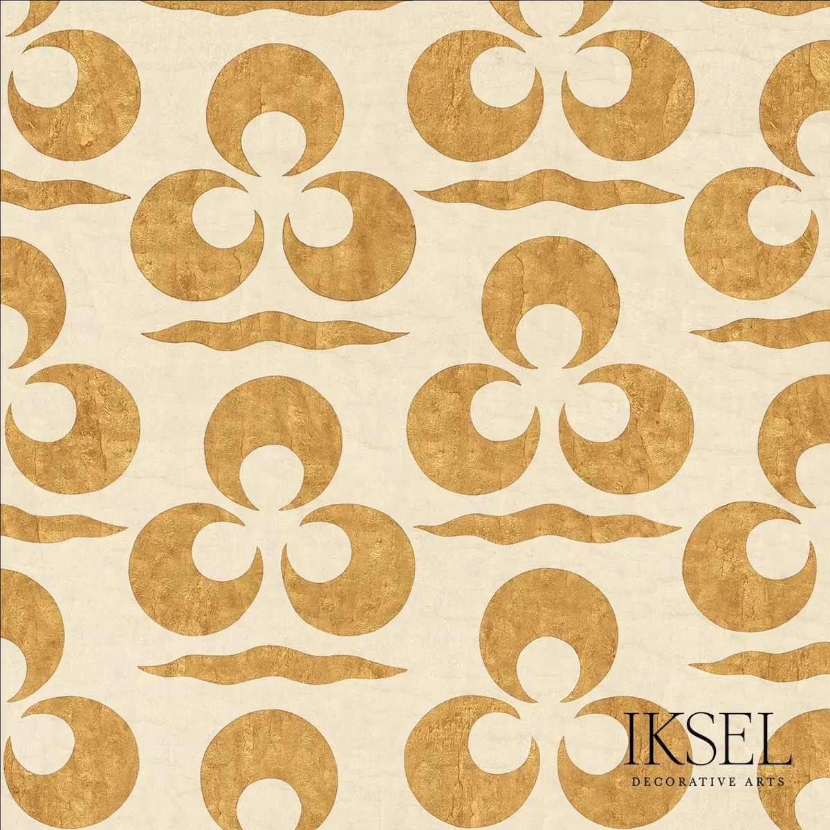Iznik Chintamani & Crescent_ CREAM-GOLD
