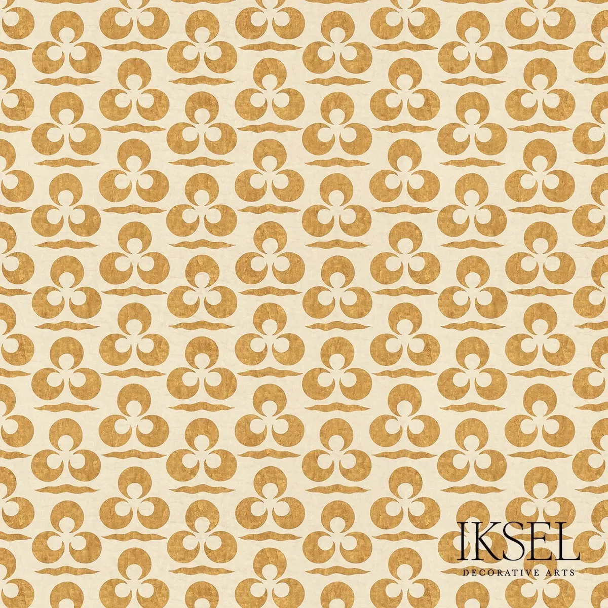 Iznik Chintamani & Crescent_ CREAM-GOLD