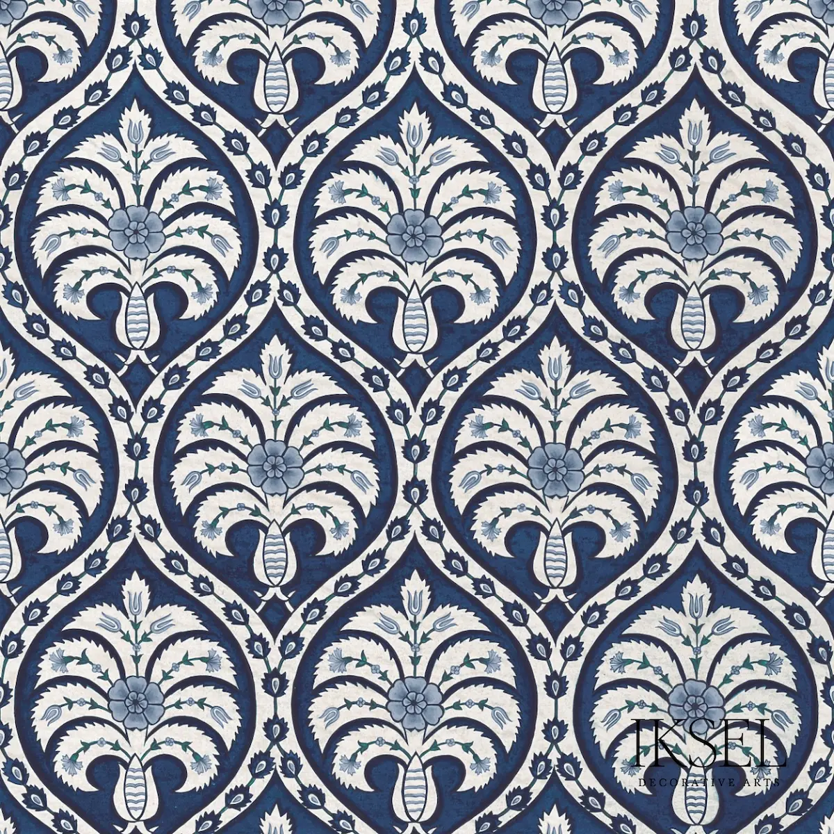 IZNIK CARNATION DAMASK_ IZNIK BLUE
