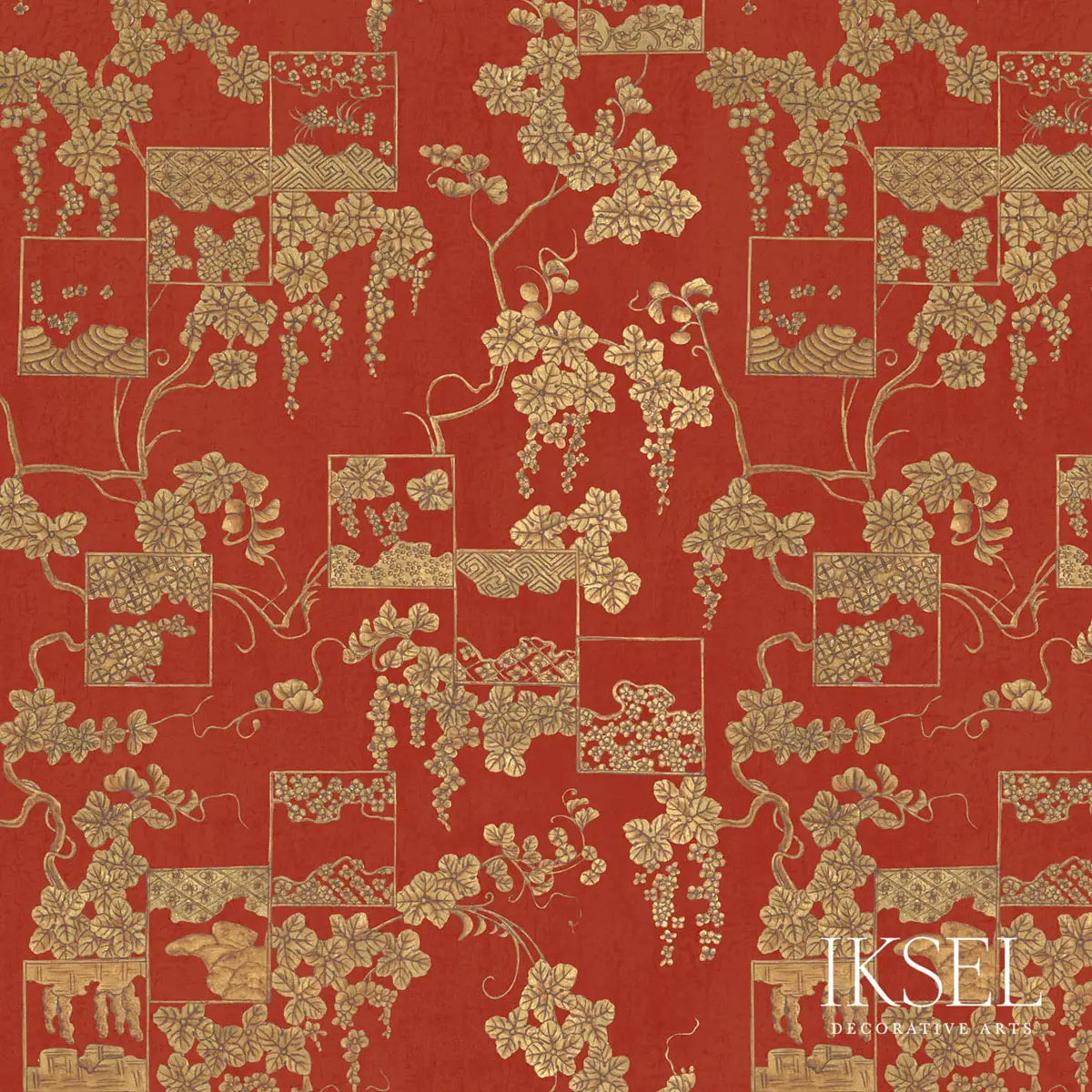 JAPANESE HOKKAIDO_ BURGUNDY-GOLD
