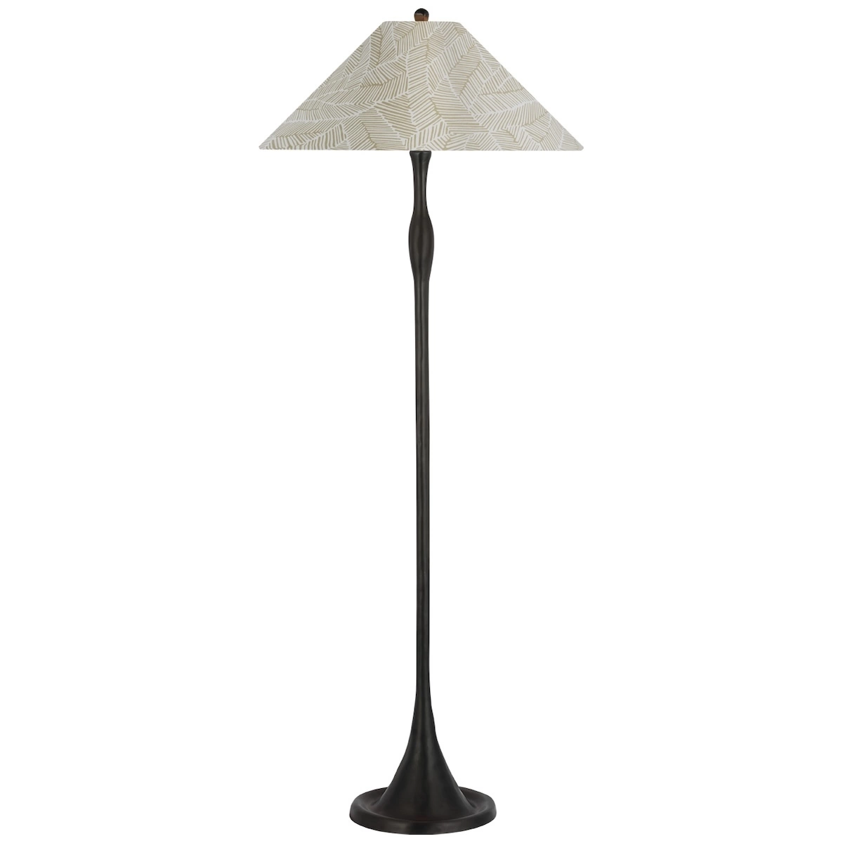 Romero Floor Lamp, Bronze_ ABSTRACT LEAF IN TAUPE