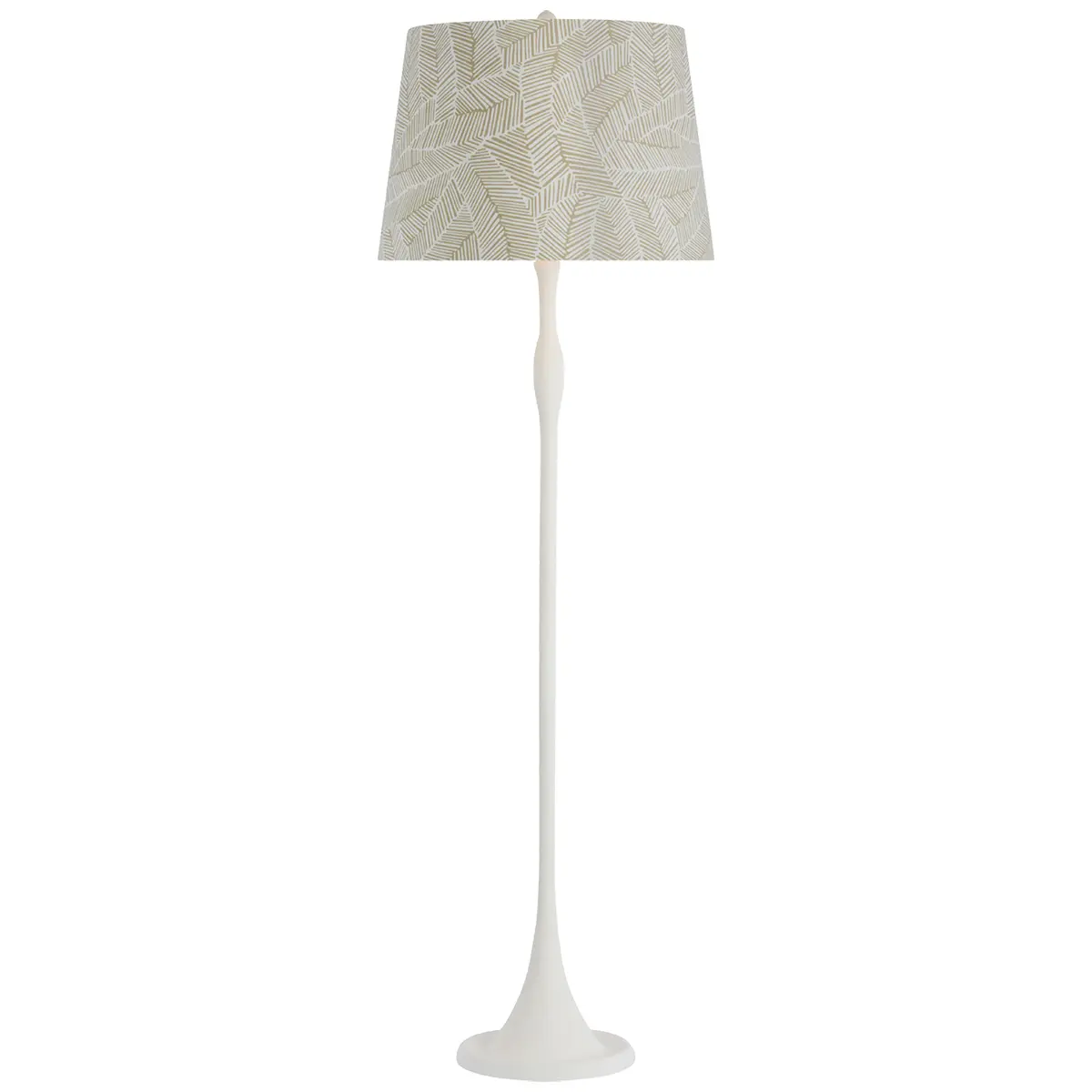 Romero Floor Lamp, Plaster White_ ABSTRACT LEAF IN TAUPE