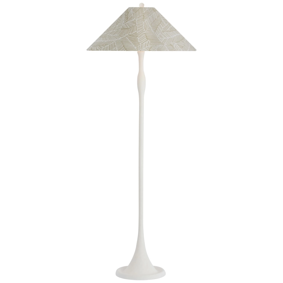 Romero Floor Lamp, Plaster White_ ABSTRACT LEAF IN TAUPE