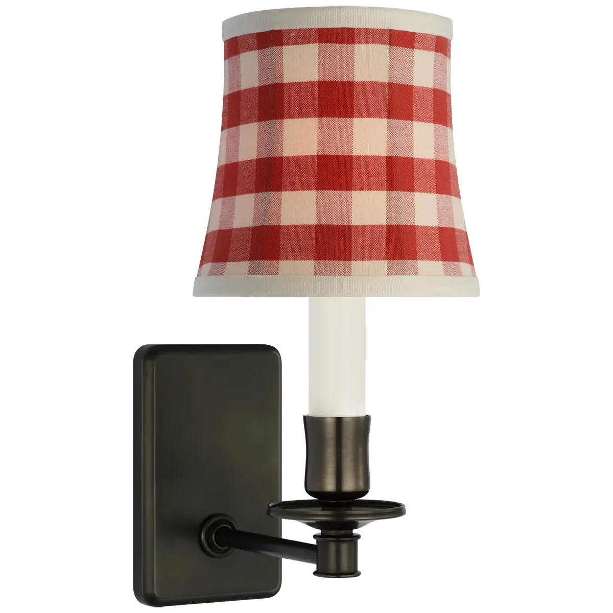Tara Small Sconce, Bronze_ ELTON CHECK IN RED