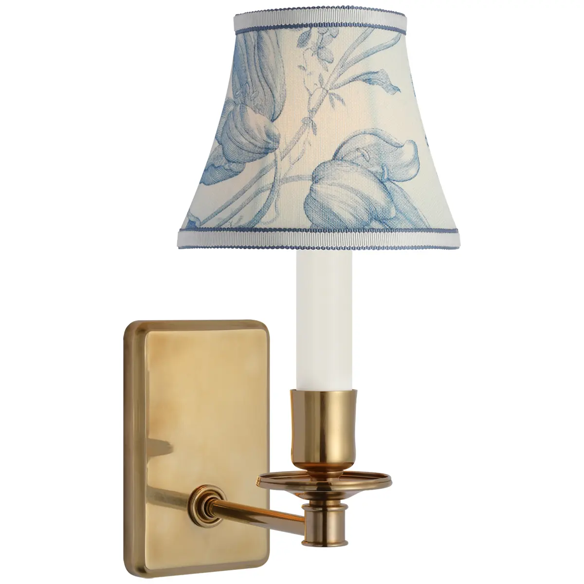 Tara Small Sconce, Antique Brass_ TOILE DE FLEURS IN DELFT