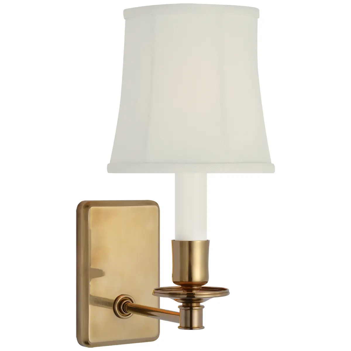 Tara Small Sconce, Antique Brass_ CHAMPAGNE SILK