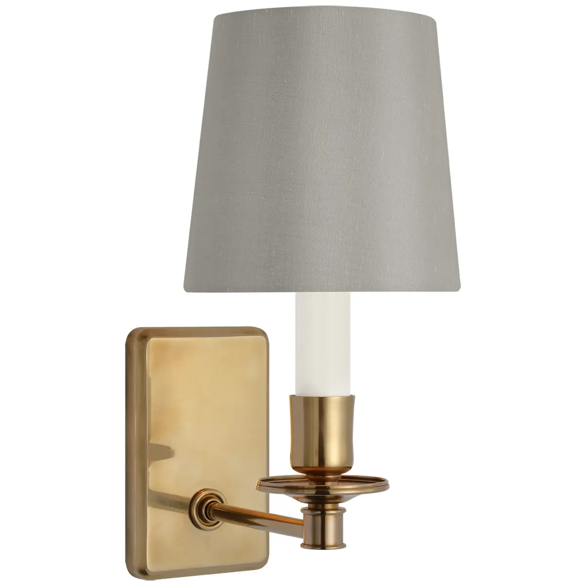 Tara Small Sconce, Antique Brass_ MIST SILK