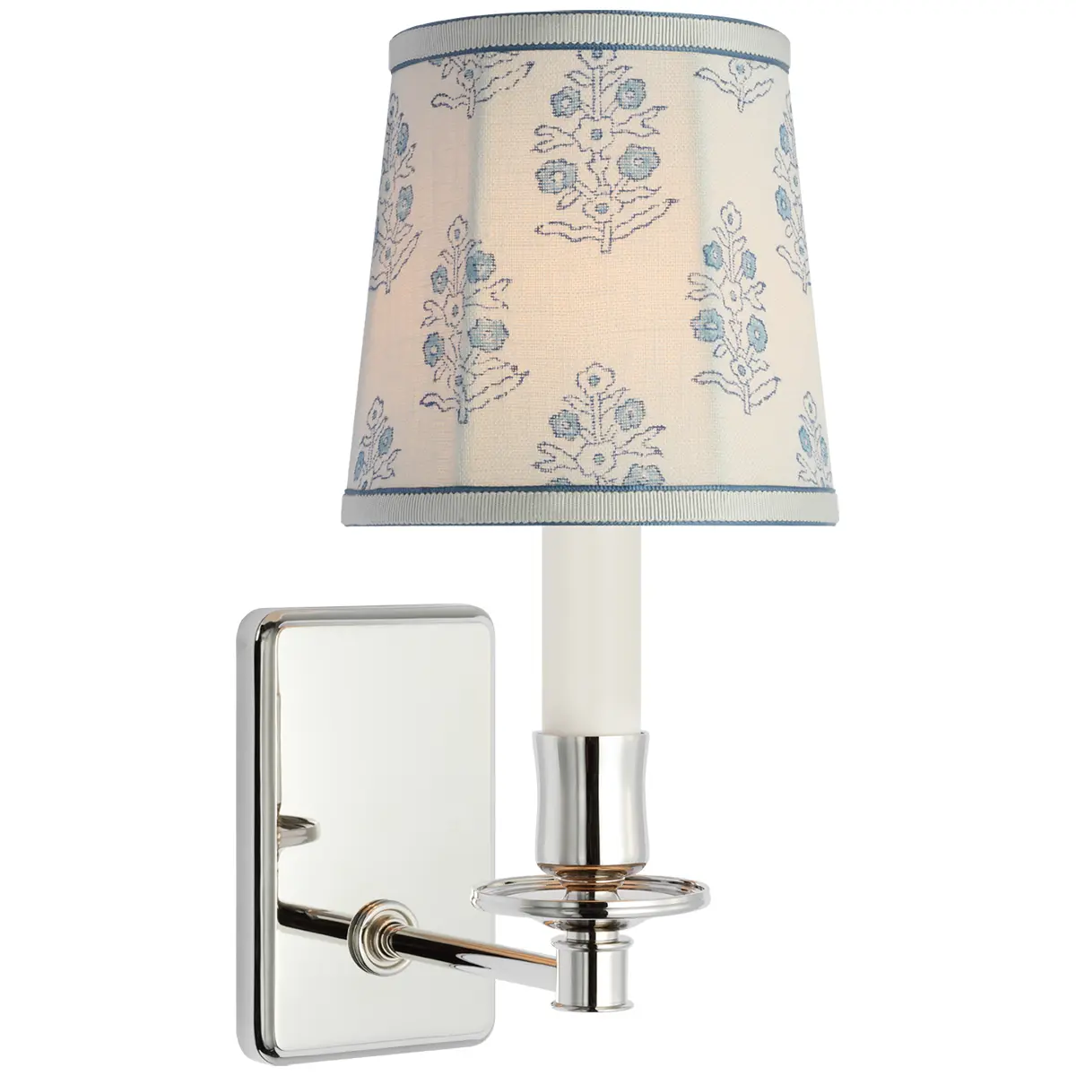 Tara Small Sconce, Polished Nickel_ ADITI IN BLUE