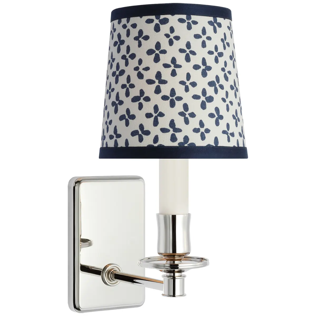 Tara Small Sconce, Polished Nickel_ EMERSON IN BLUE