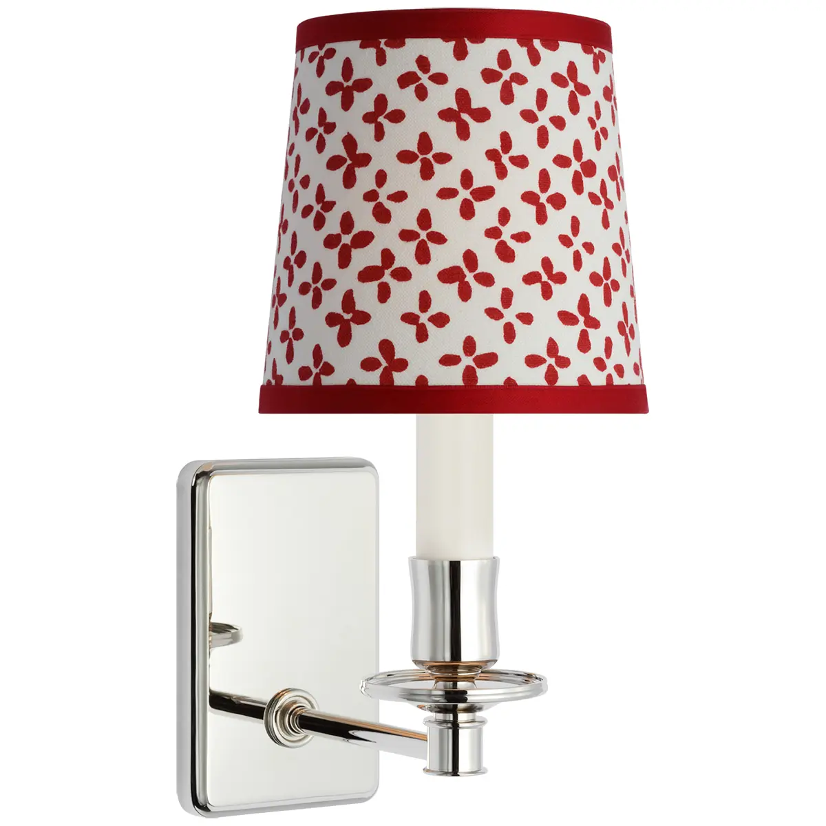 Tara Small Sconce, Polished Nickel_ EMERSON IN RED