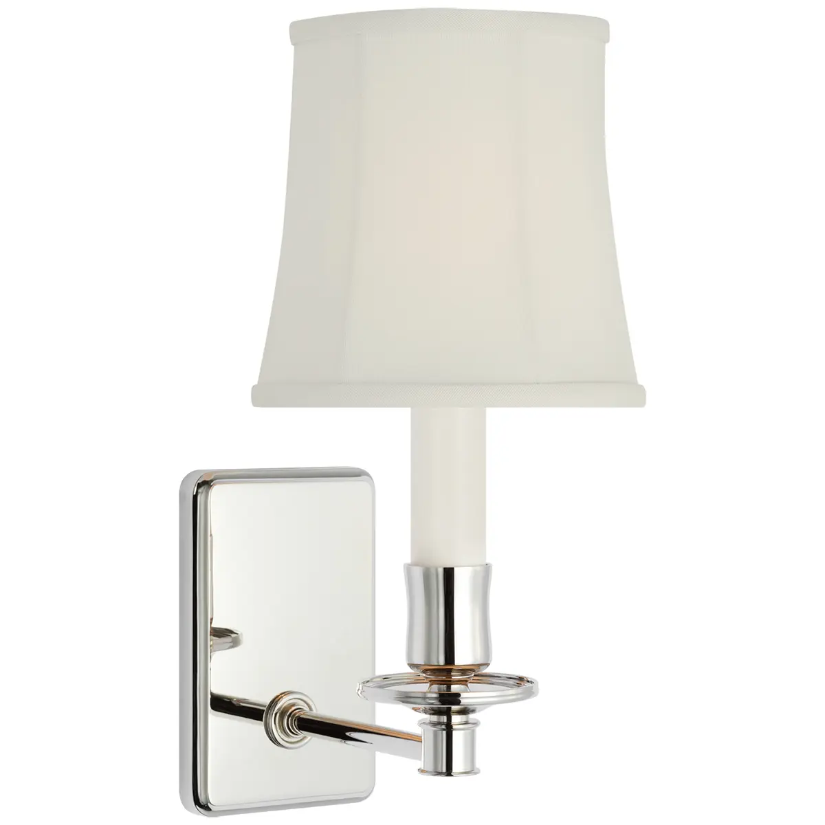 Tara Small Sconce, Polished Nickel_ CHAMPAGNE SILK