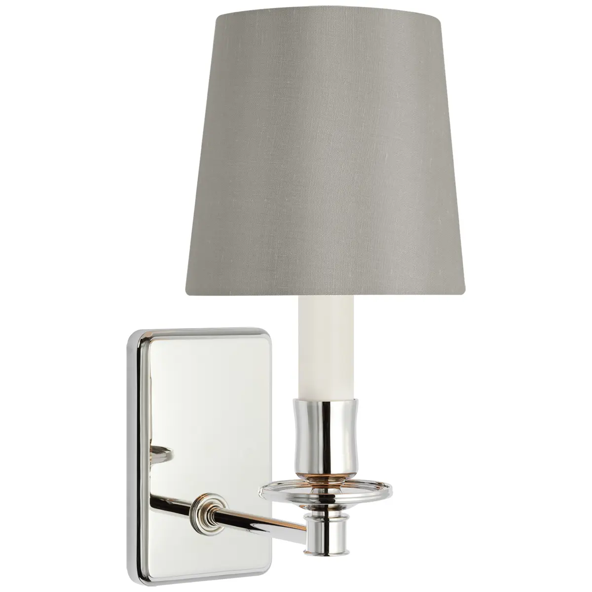 Tara Small Sconce, Polished Nickel_ MIST SILK