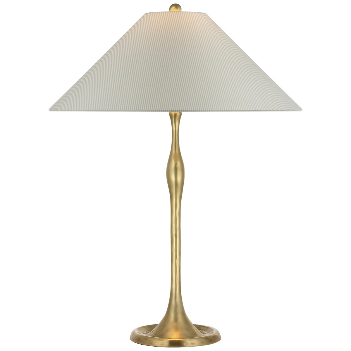 Romero Table Lamp, Antique Brass_ CHAREE SILK STRIPE, LIGHT BLUE