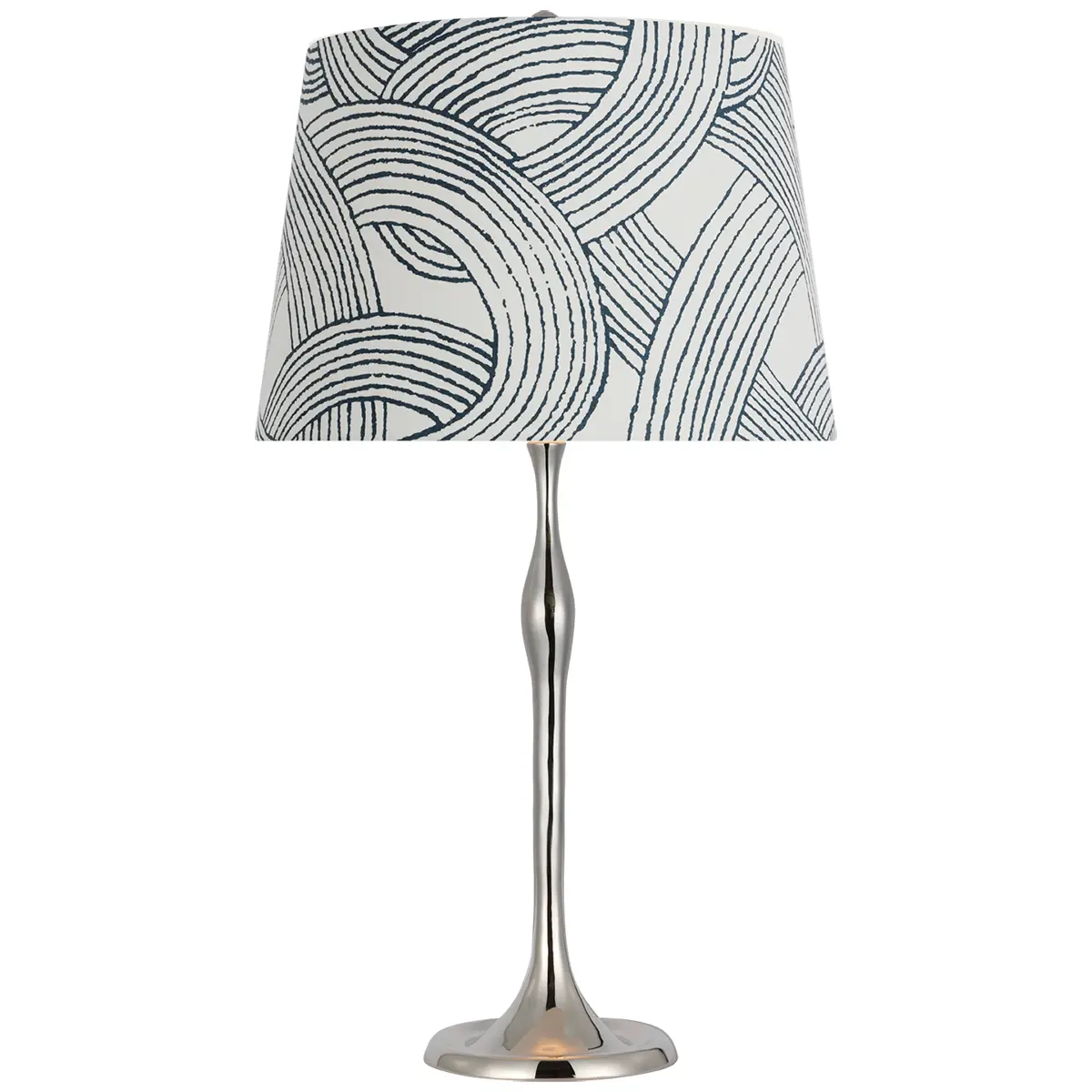 Romero Table Lamp, Polished Nickel_ FREEFORM IN BLUE