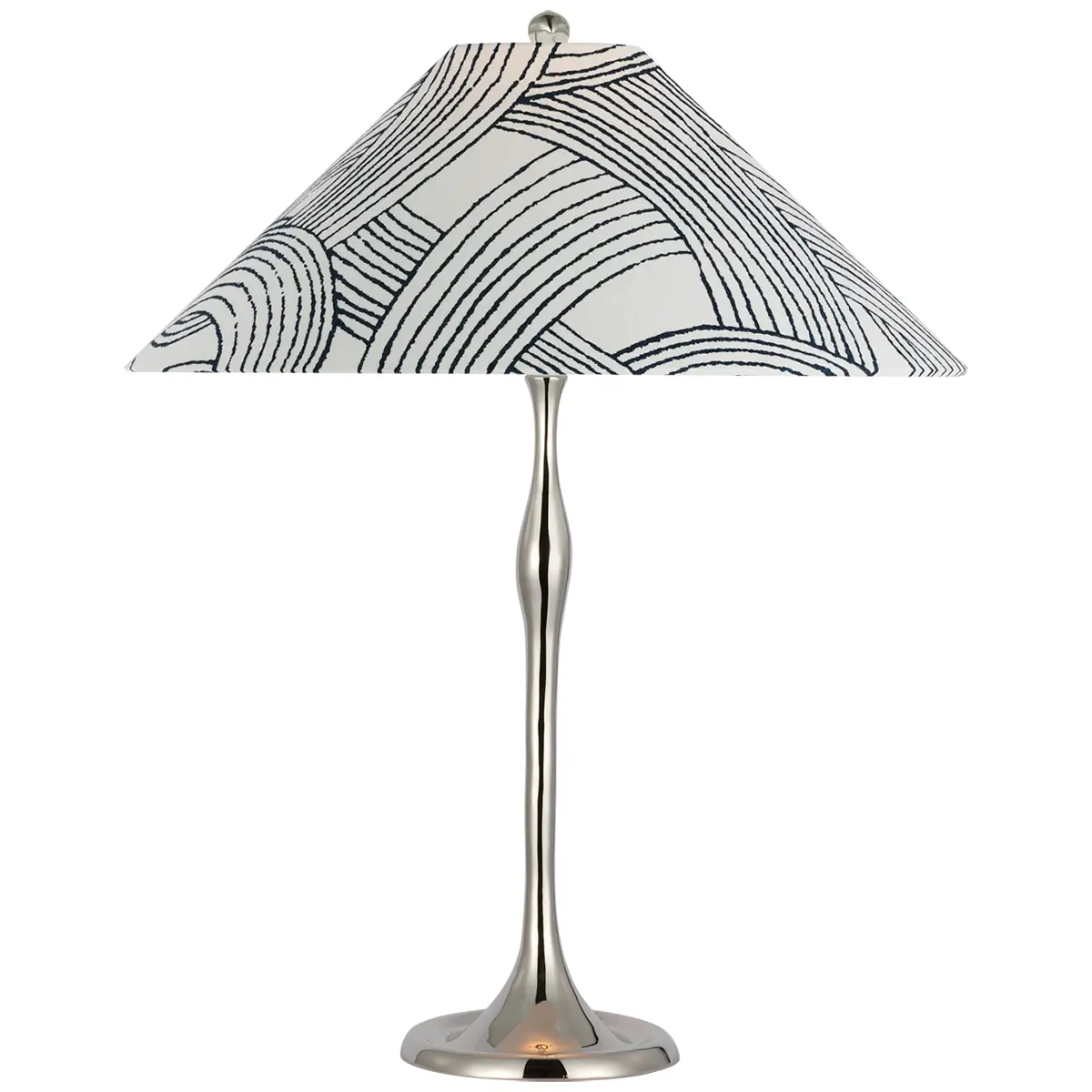 Romero Table Lamp, Polished Nickel_ FREEFORM IN BLUE