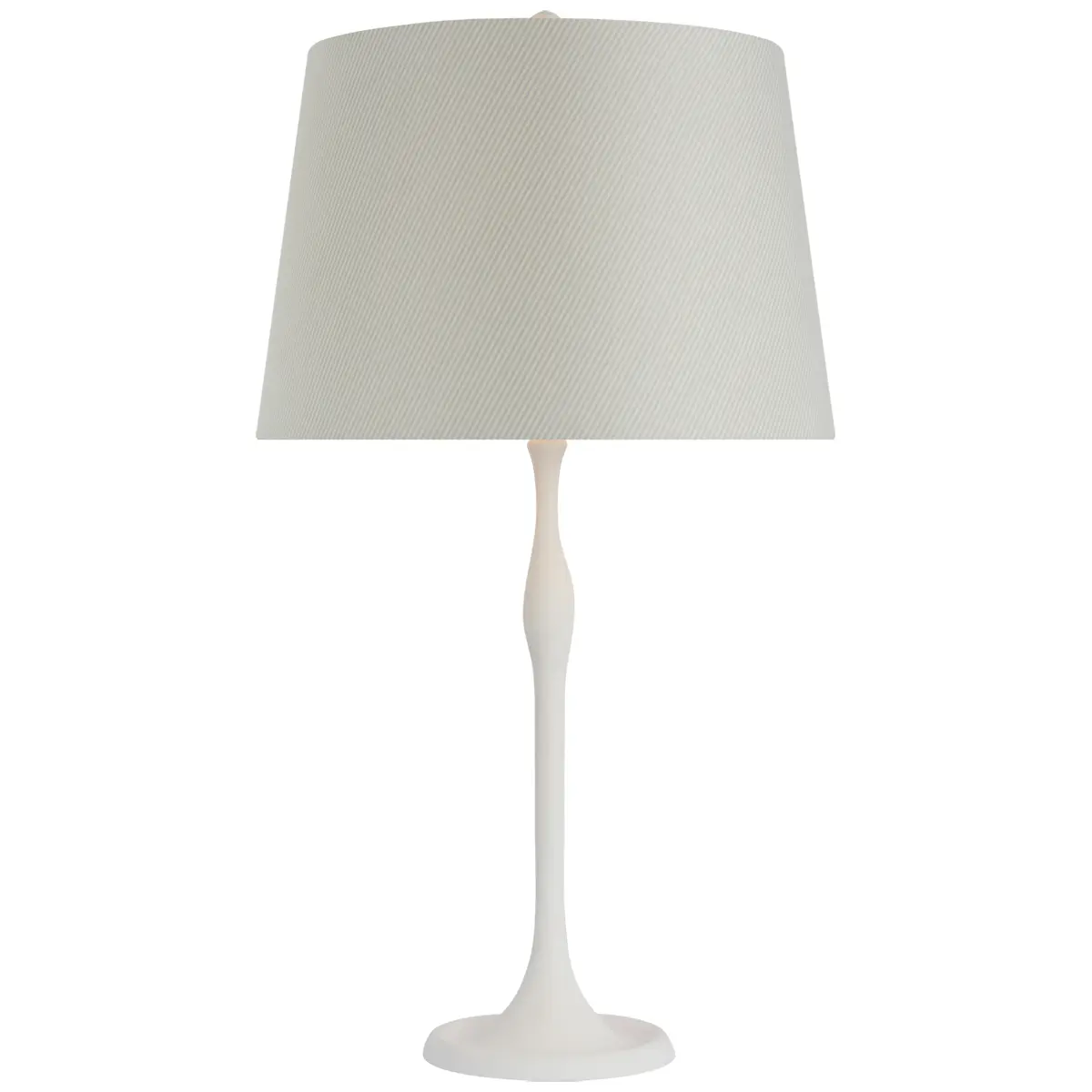 Romero Table Lamp, Plaster White_ CHAREE SILK STRIPE, LIGHT BLUE