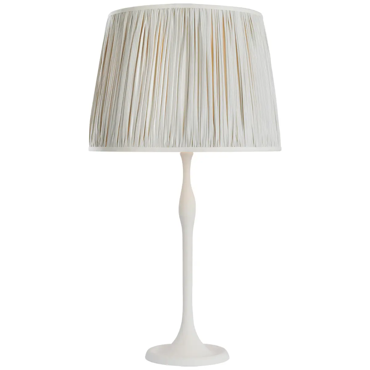 Romero Table Lamp, Plaster White_ CHAREE SILK STRIPE, LIGHT BLUE