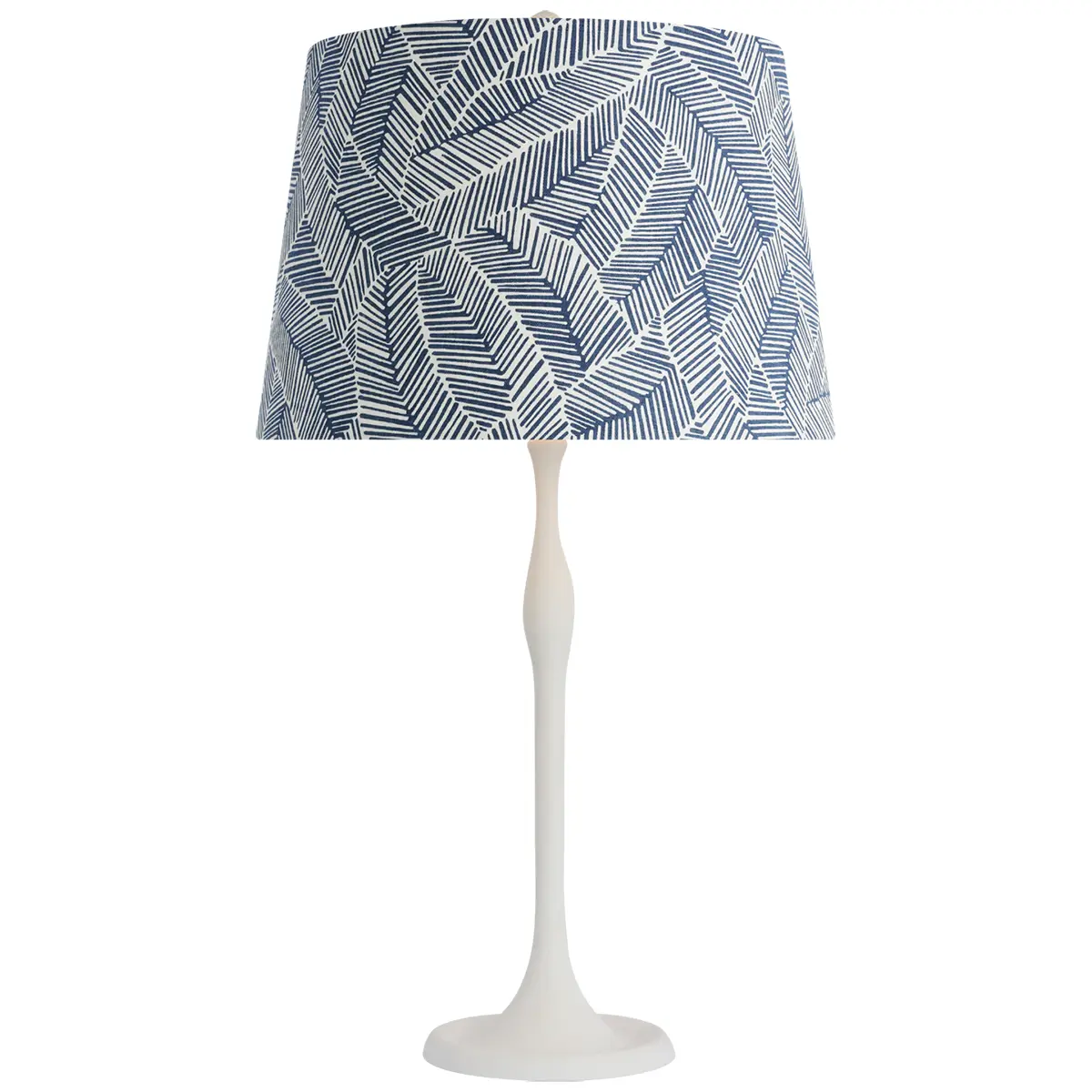 Romero Table Lamp, Plaster White_ ABSTRACT LEAF IN NAVY