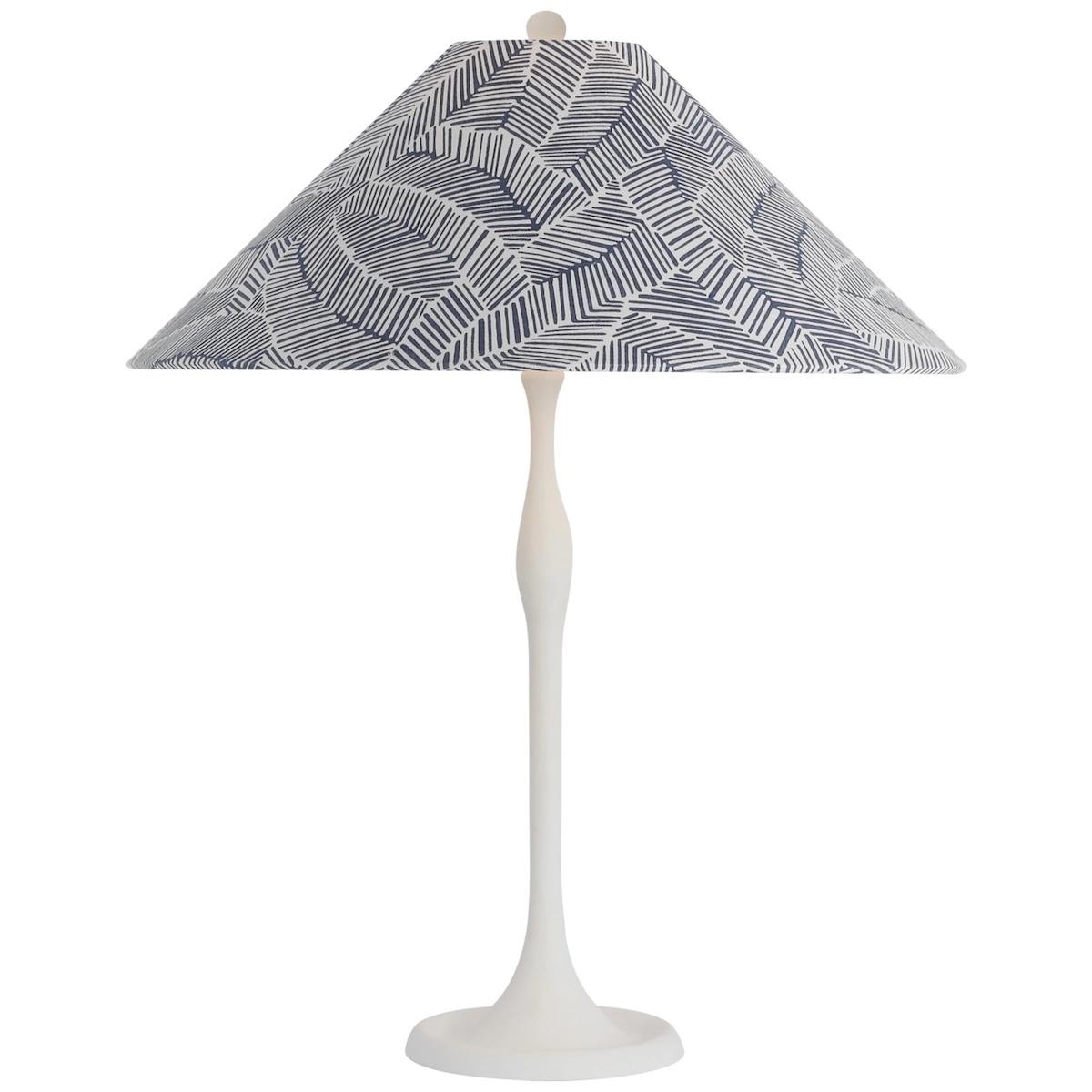 Romero Table Lamp, Plaster White_ ABSTRACT LEAF IN NAVY