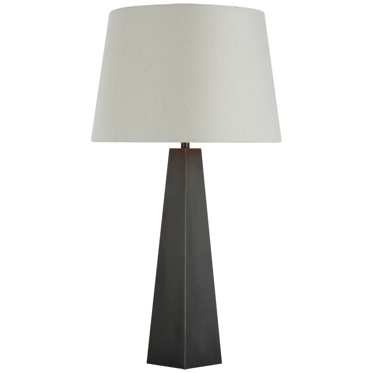 Zoran Table Lamp, Bronze_ CHAREE SILK STRIPE, LIGHT BLUE