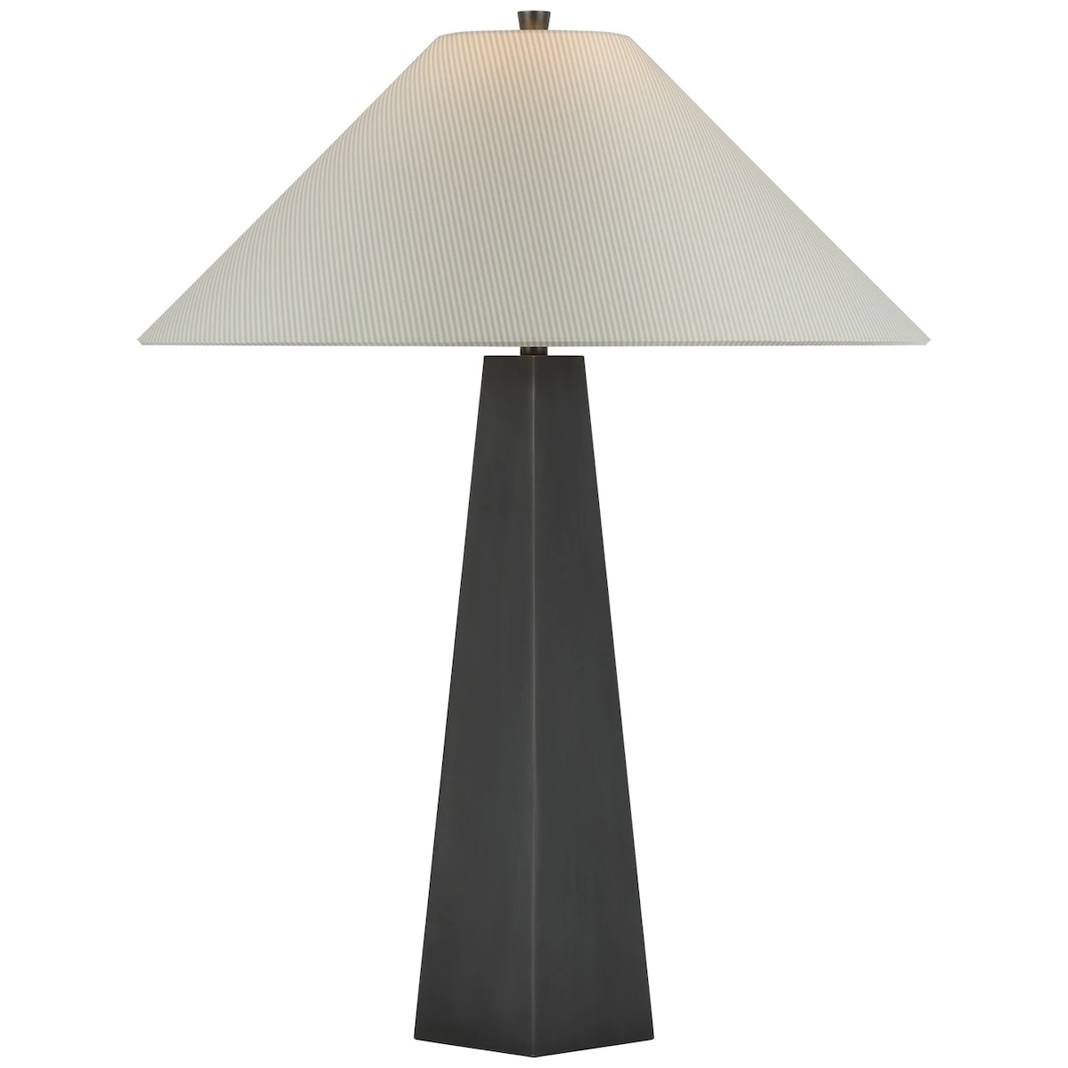 Zoran Table Lamp, Bronze_ CHAREE SILK STRIPE, LIGHT BLUE