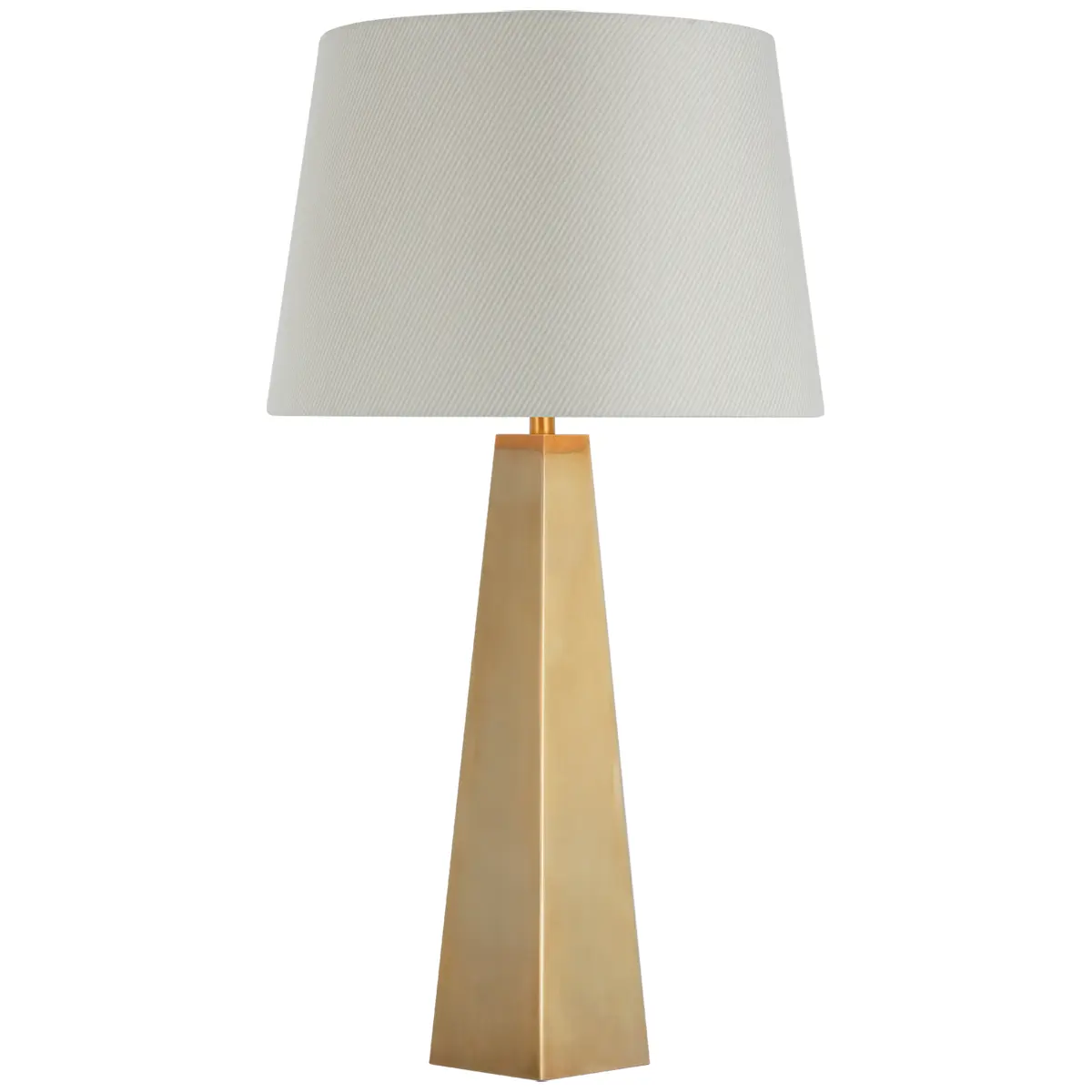 Zoran Table Lamp, Antique Brass_ CHAREE SILK STRIPE, LIGHT BLUE