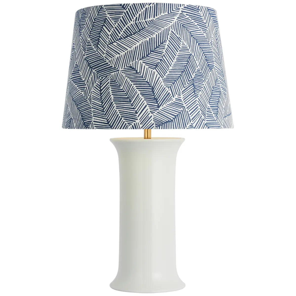 Mallory Medium Table Lamp_ WHITE PORCELAIN, LEAF (NAVY)