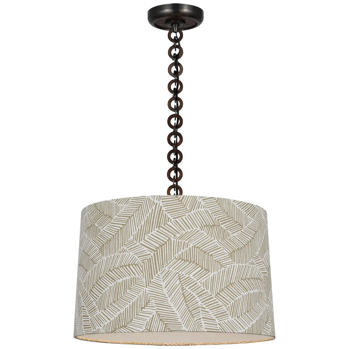 Evelyn Hanging Shade, Abstract Leaf_ BRONZE & NATURAL OAK (TAUPE)