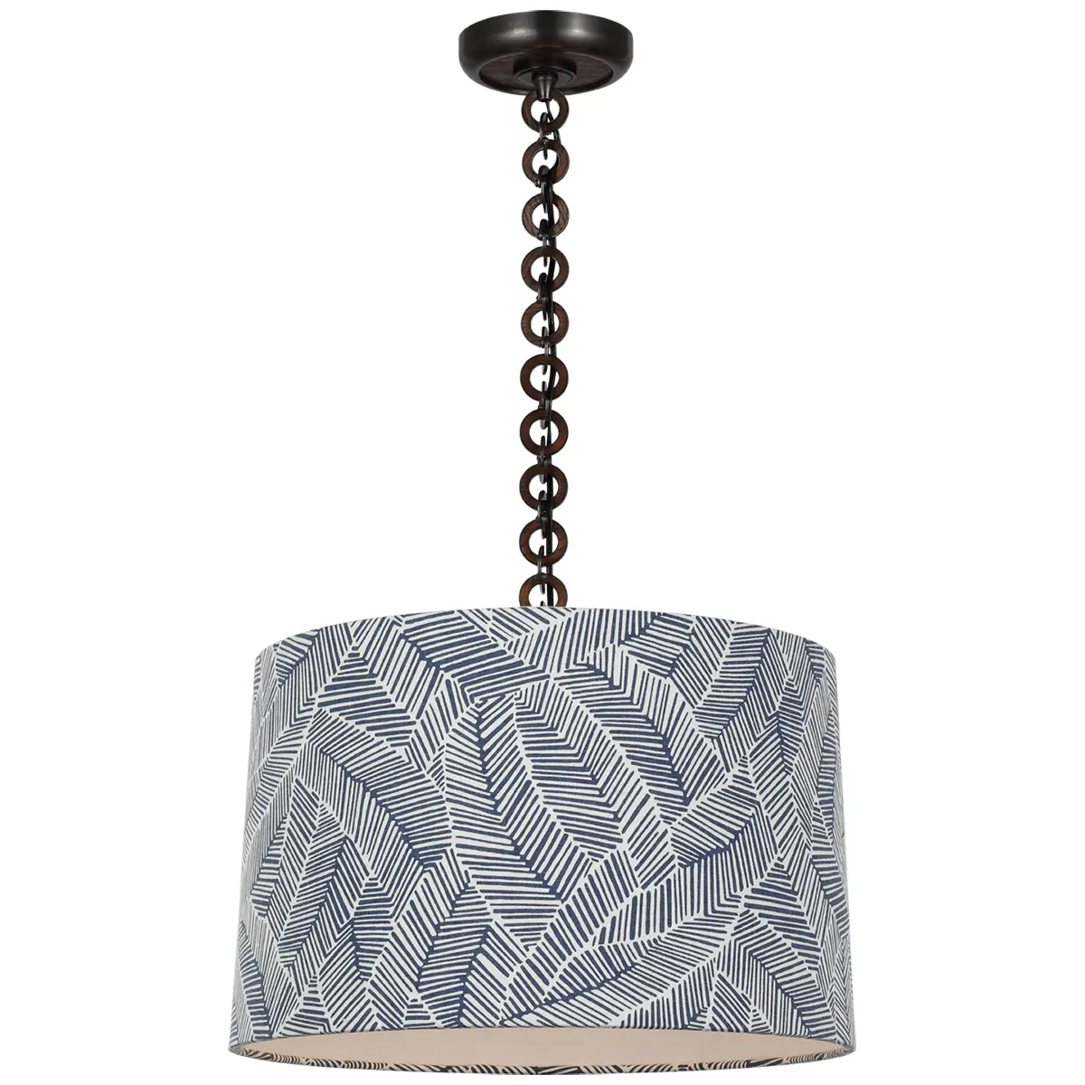 Evelyn Hanging Shade, Abstract Leaf_ BRONZE & NATURAL OAK (NAVY)