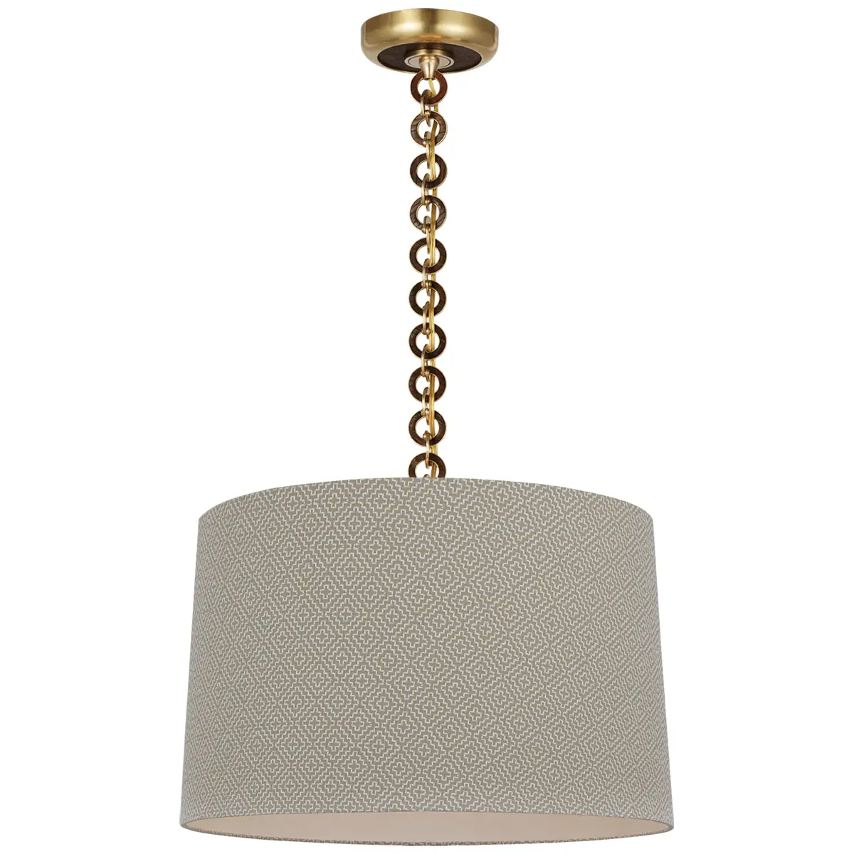 Evelyn Hanging Shade, Soho Weave_ ANTIQUE BRASS & NATURAL OAK