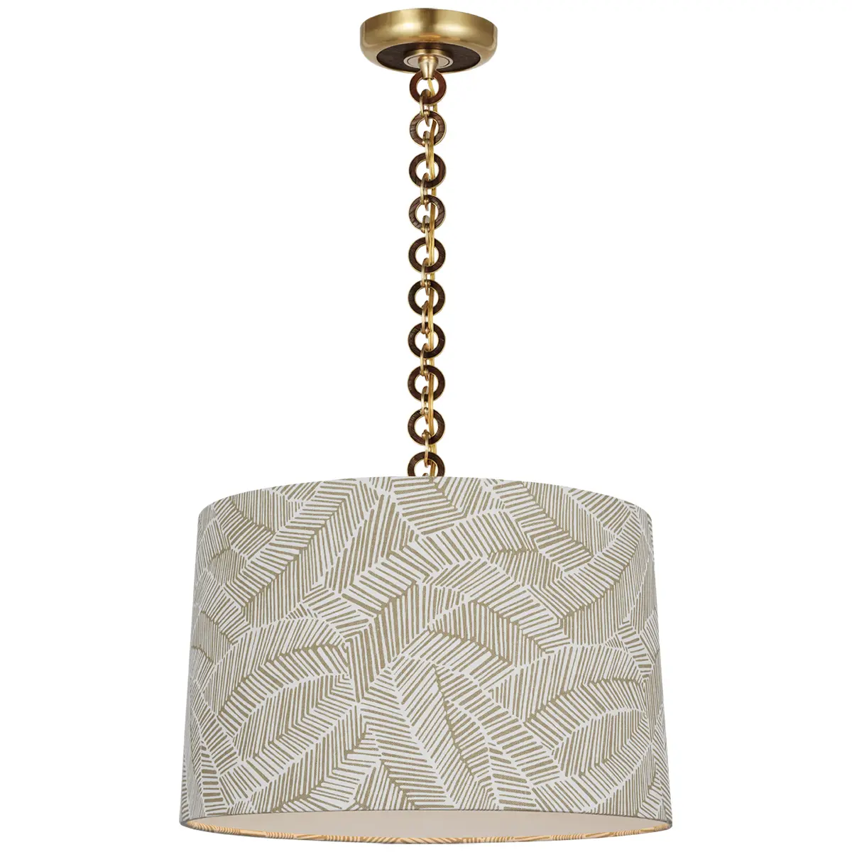 Evelyn Hanging Shade, Abstract Leaf_ BRASS & NATURAL OAK (TAUPE)