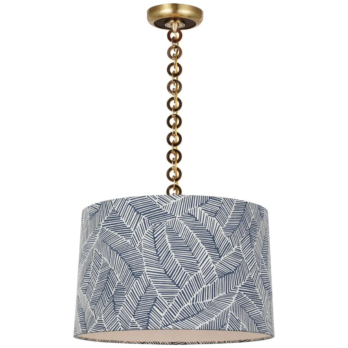 Evelyn Hanging Shade, Abstract Leaf_ BRASS & NATURAL OAK (NAVY)