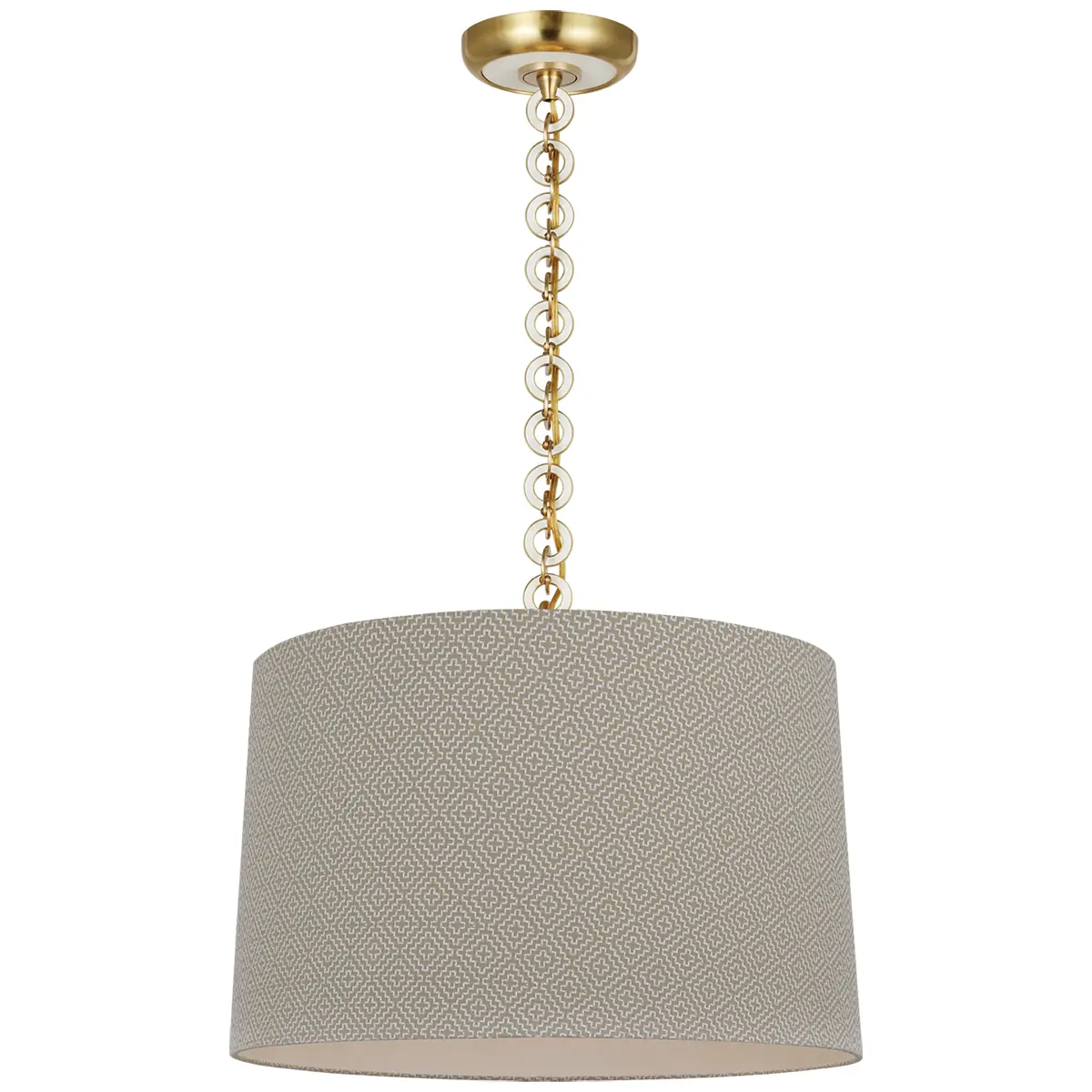 Evelyn Hanging Shade, Soho Weave_ ANTIQUE BRASS & WHITE OAK