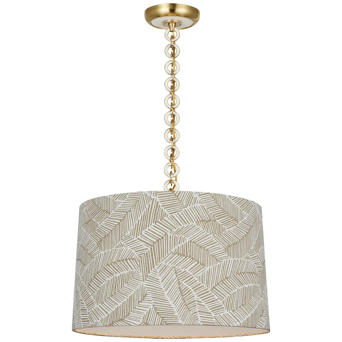 Evelyn Hanging Shade, Abstract Leaf_ BRASS & WHITE OAK (TAUPE)