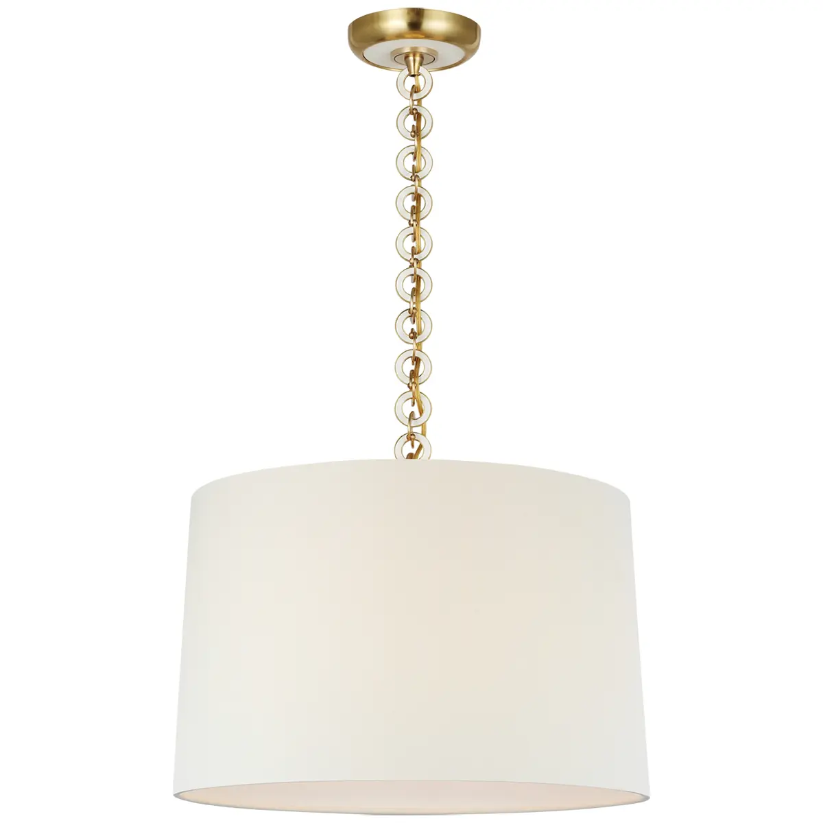 Evelyn Hanging Shade, Linen_ ANTIQUE BRASS & WHITE OAK